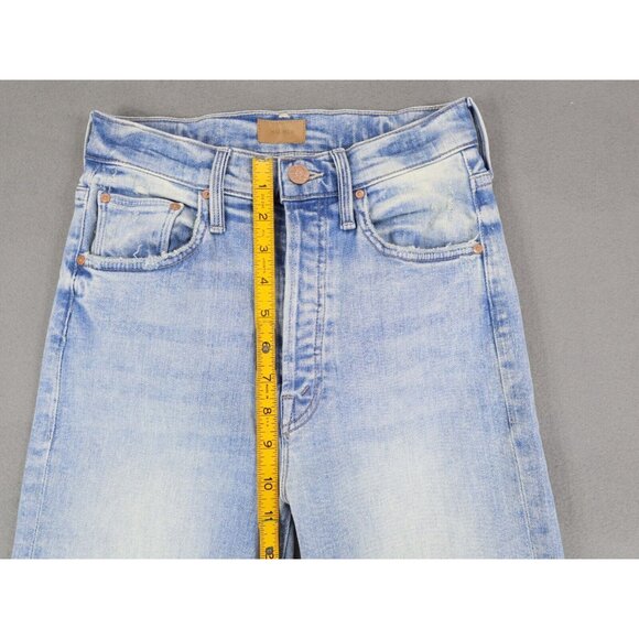 MOTHER Blue Ankle Cropped Jeans with Distressed Details - Picture 9 of 11